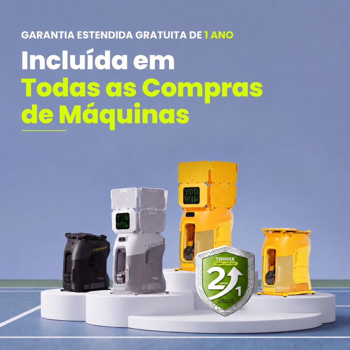 Robô lançador de bolas Tenniix — design portátil 8,5 kg